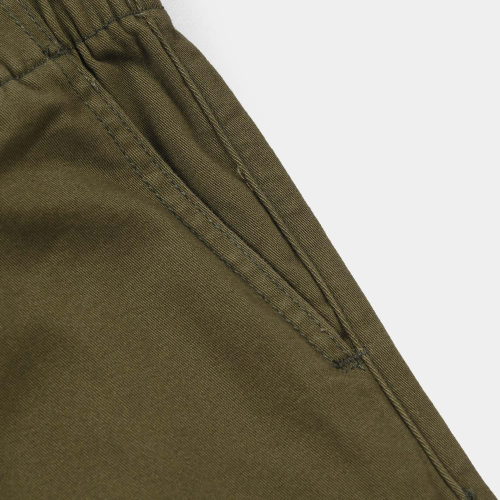 Girls Cotton Twill Pants - Olive Green