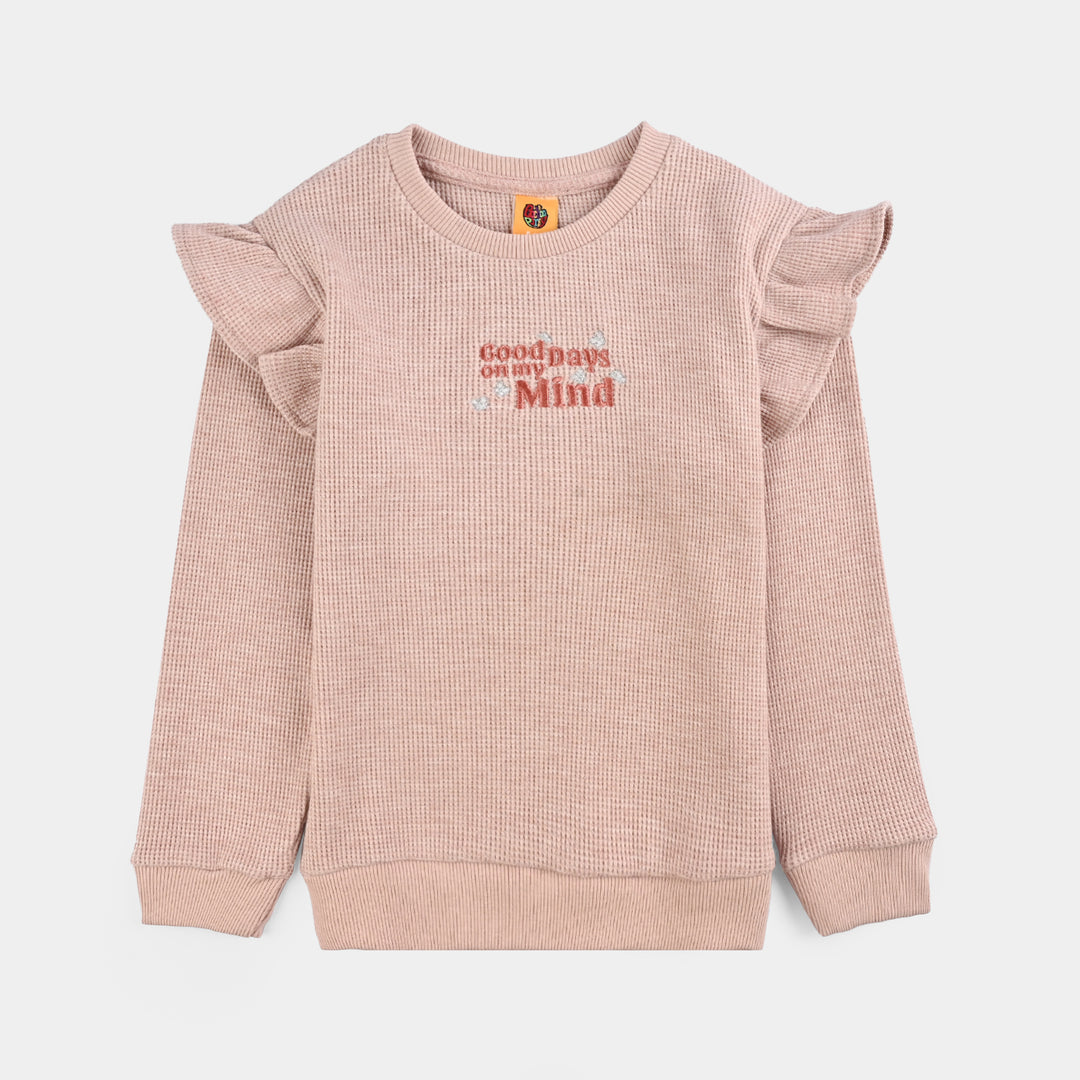 Girls Fleece Sweatshirt GOOD DAYS-PINK