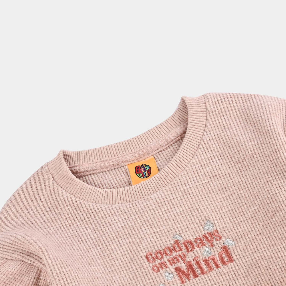 Girls Fleece Sweatshirt GOOD DAYS-PINK