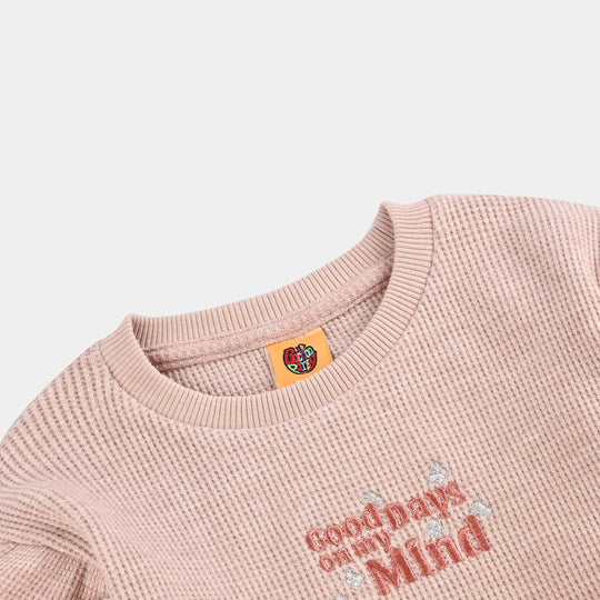 Girls Fleece Sweatshirt GOOD DAYS-PINK