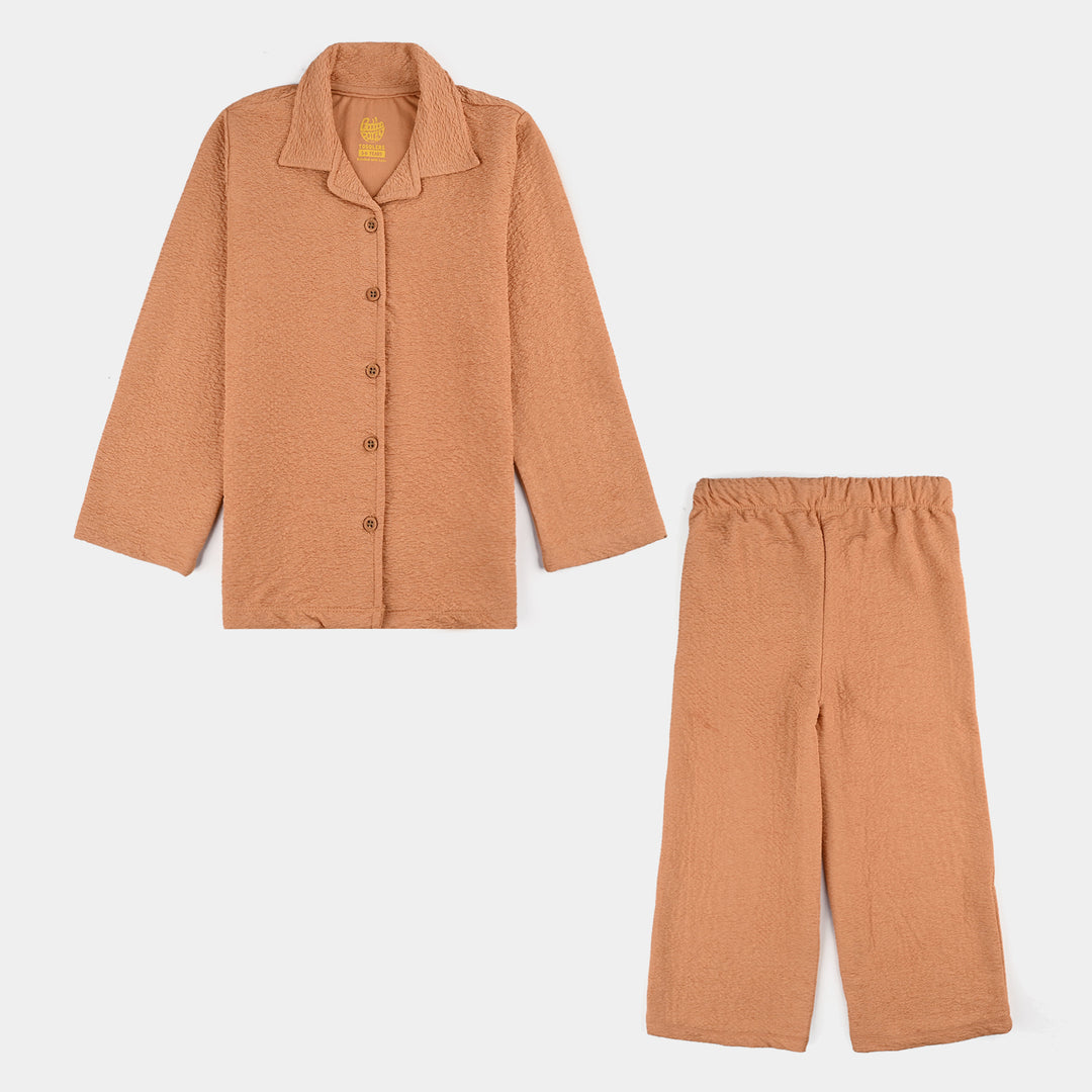 Girls Jacquard 2 Piece - Brown
