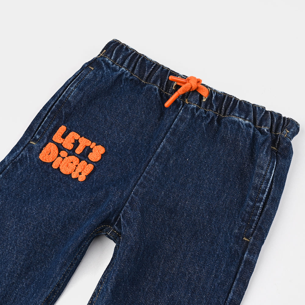 Infant Boys Denim Stretch Pant Lets Dig-DARK BLUE