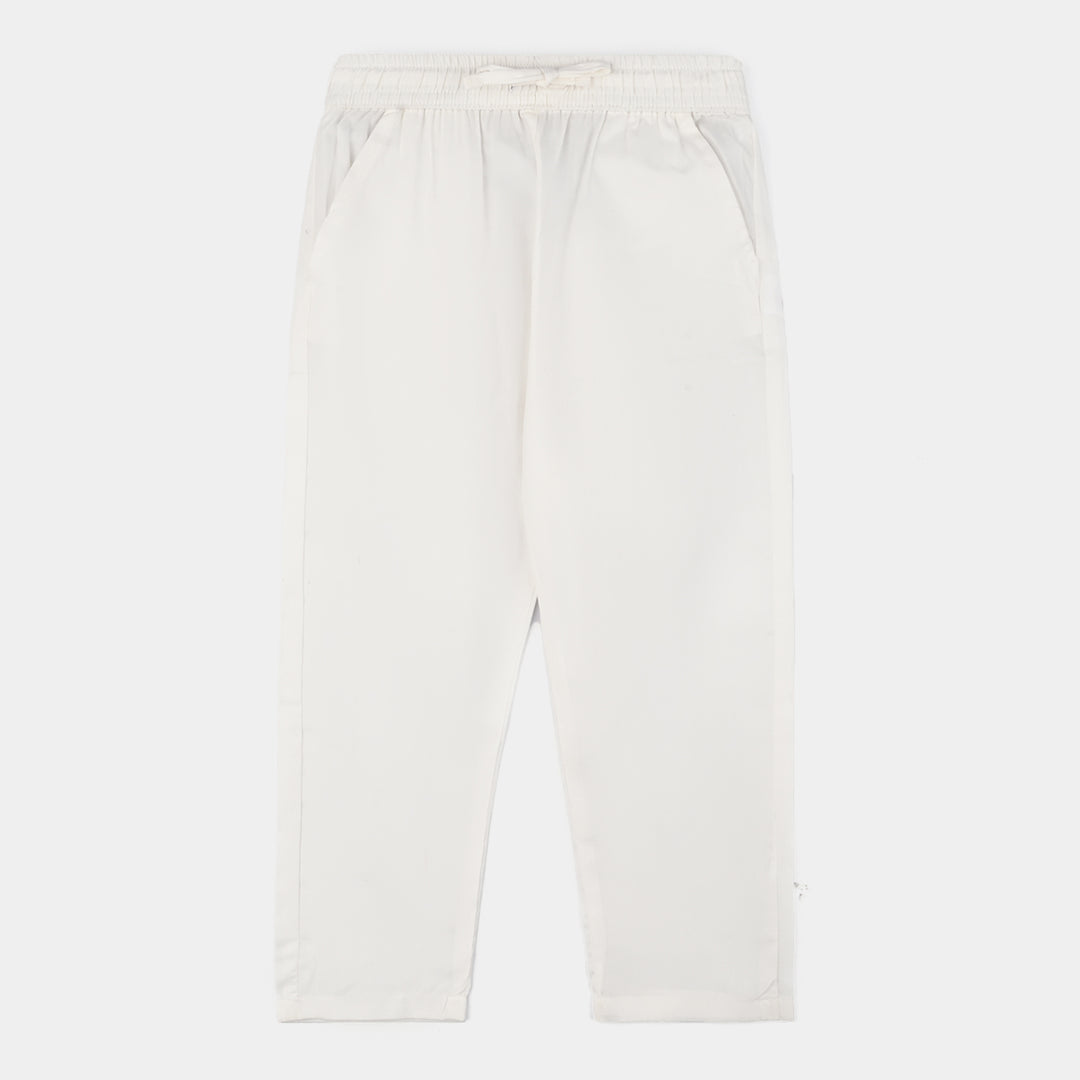 Boys Poly Viscose Pajama-White