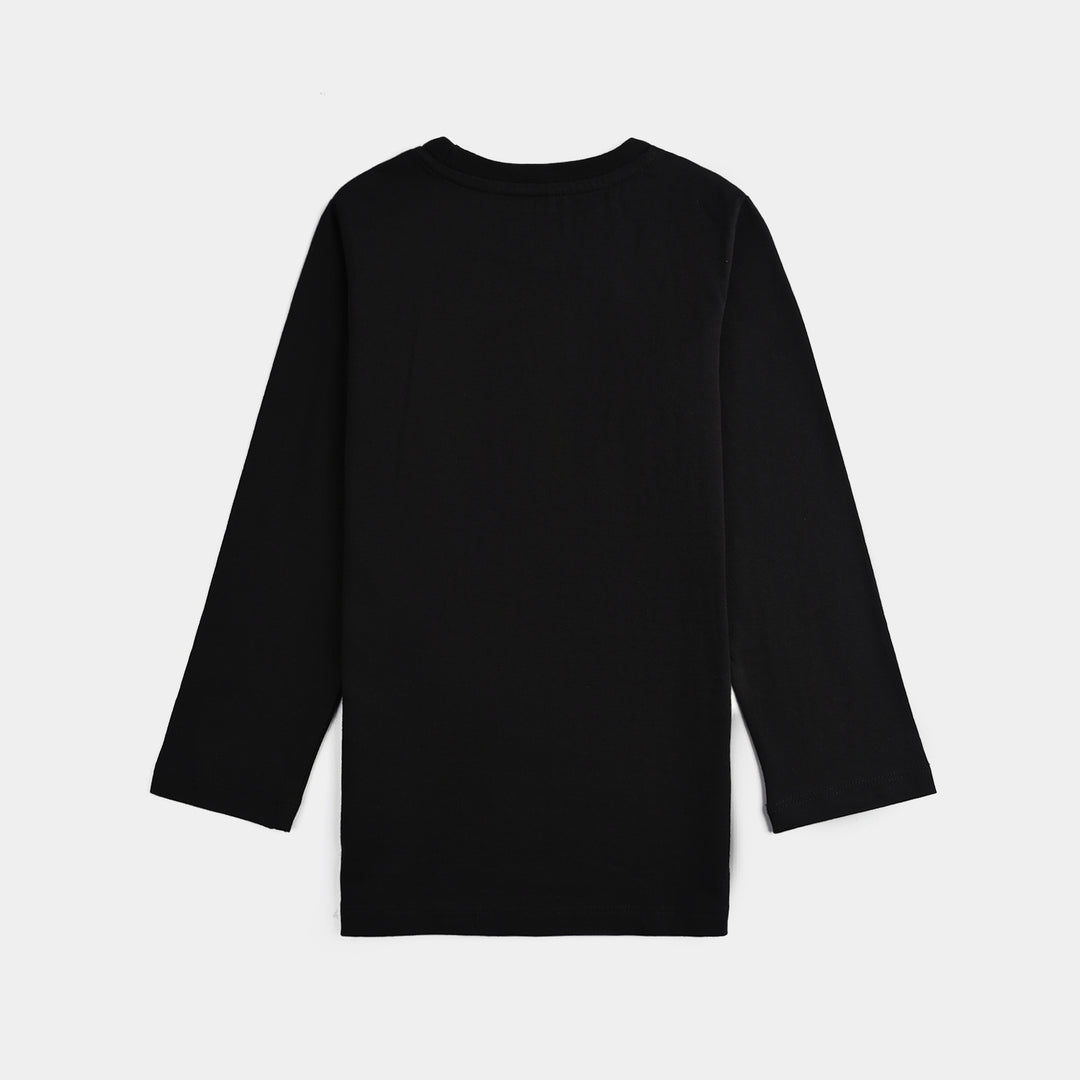 Girls Jersey/Terry T-Shirt F/S Big SIS-BLACK