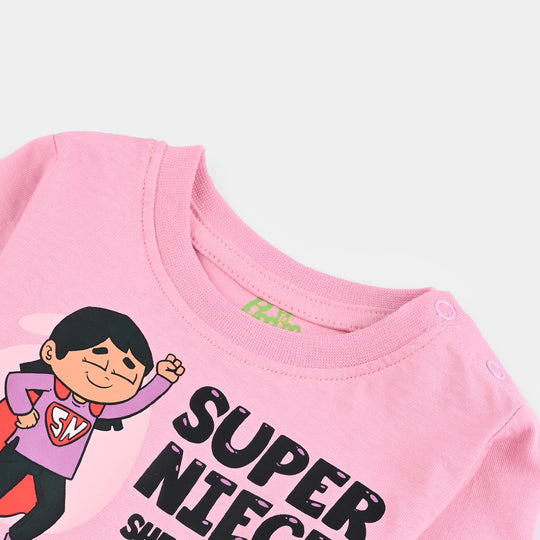 Infant Girls Jersey/Terry T-Shirt - Pink