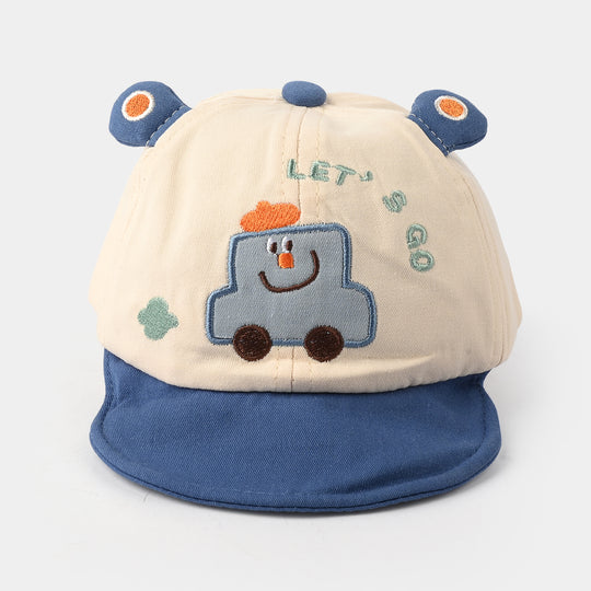 Baby Sun Protection Stylish Cap 3M+| Blue Car 1550