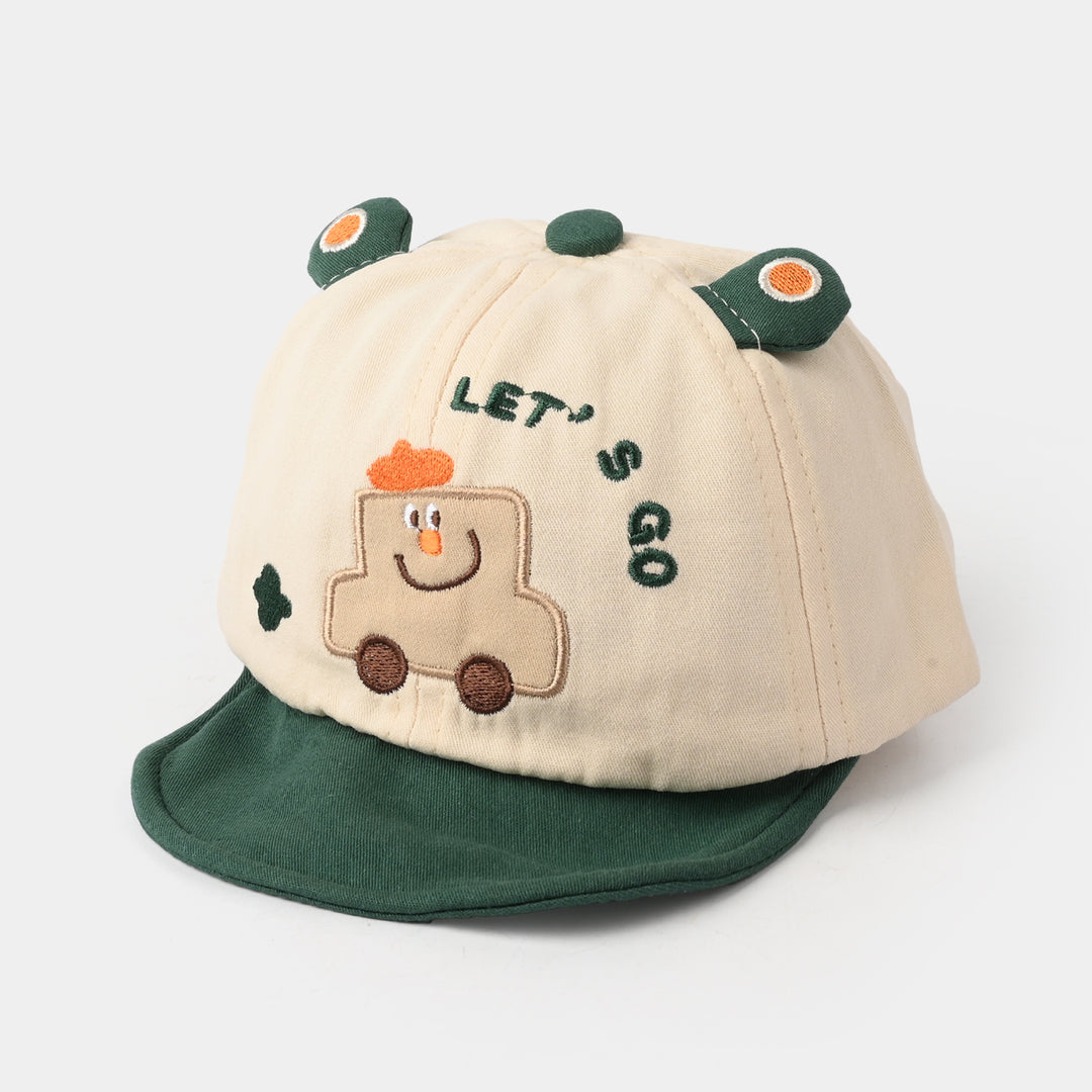 Baby Sun Protection Stylish Cap 3M+| Green Car 1550