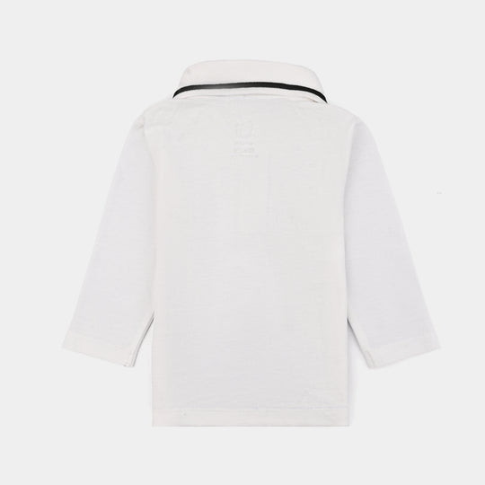 Infant Boys Jacquard Suit (Pop Up Jacquard) - White/Black