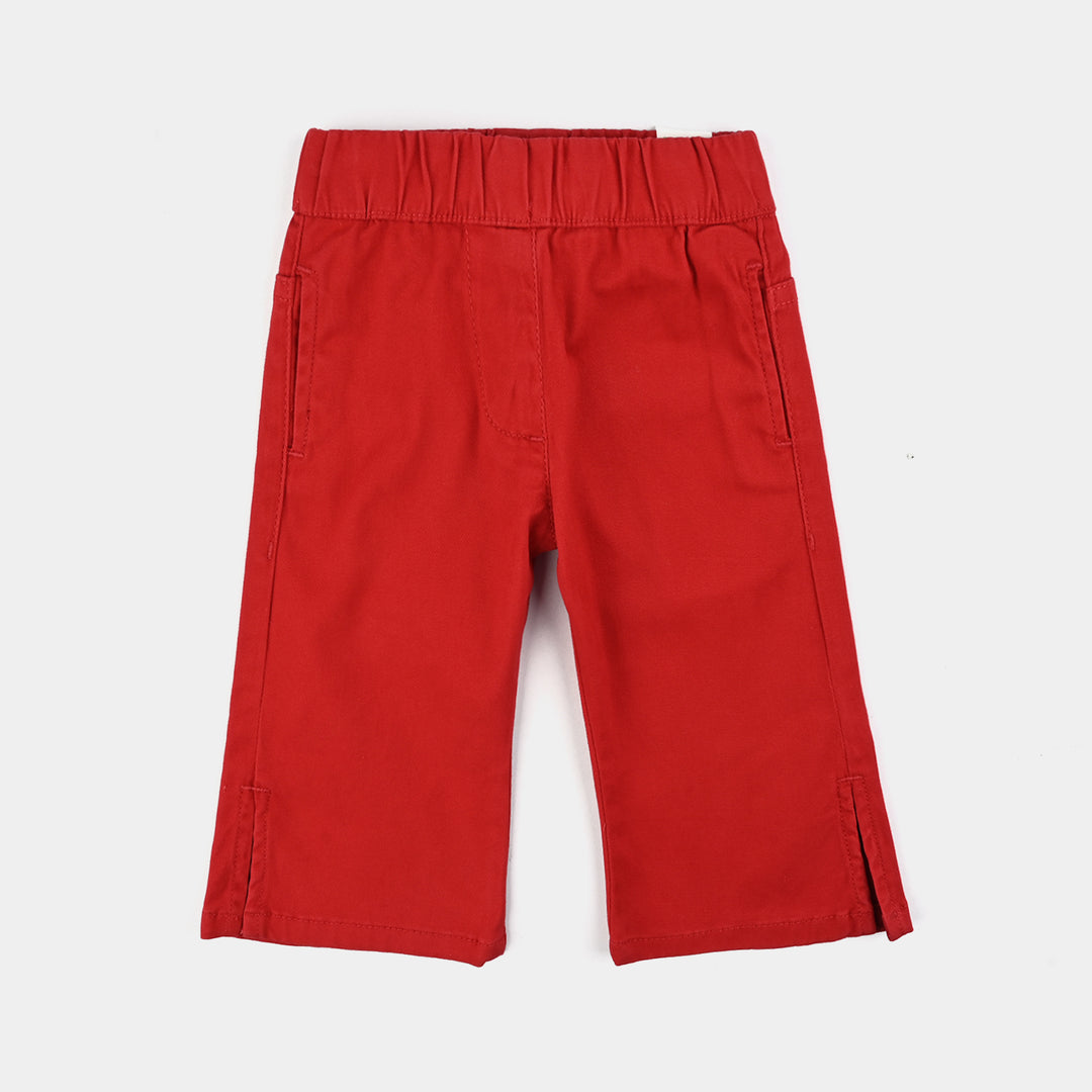 Infant Girls Cotton Twill Jeggings-RED