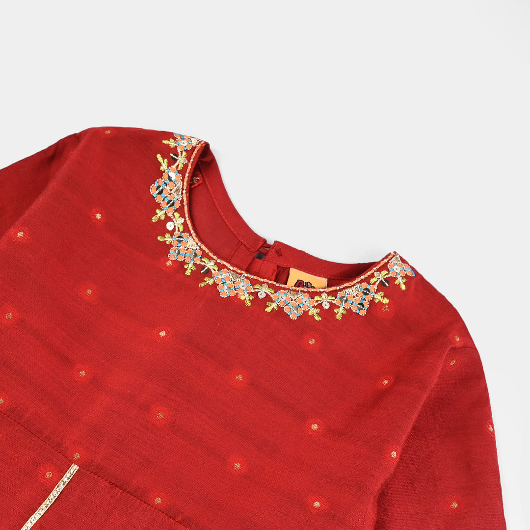 Girls Jacquard 4Pcs - Red