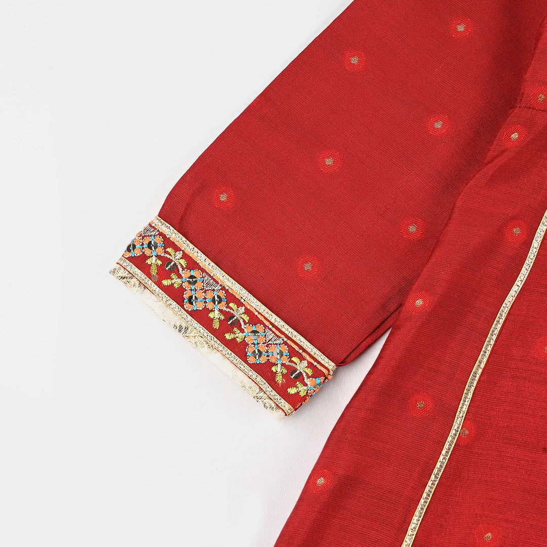 Girls Jacquard 4Pcs - Red