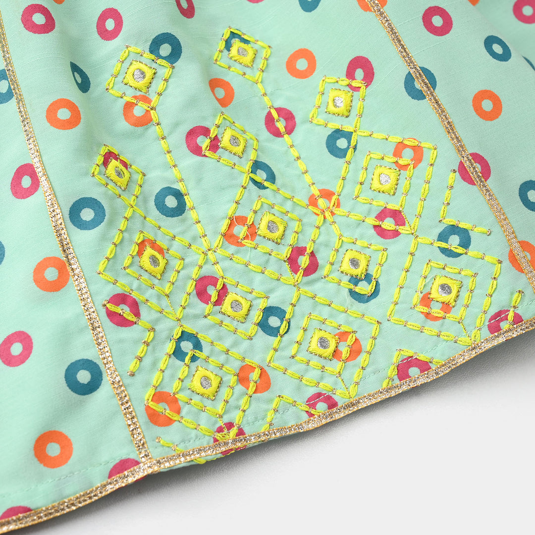 Infant Girls Raw Silk 2Pcs - Mint Green