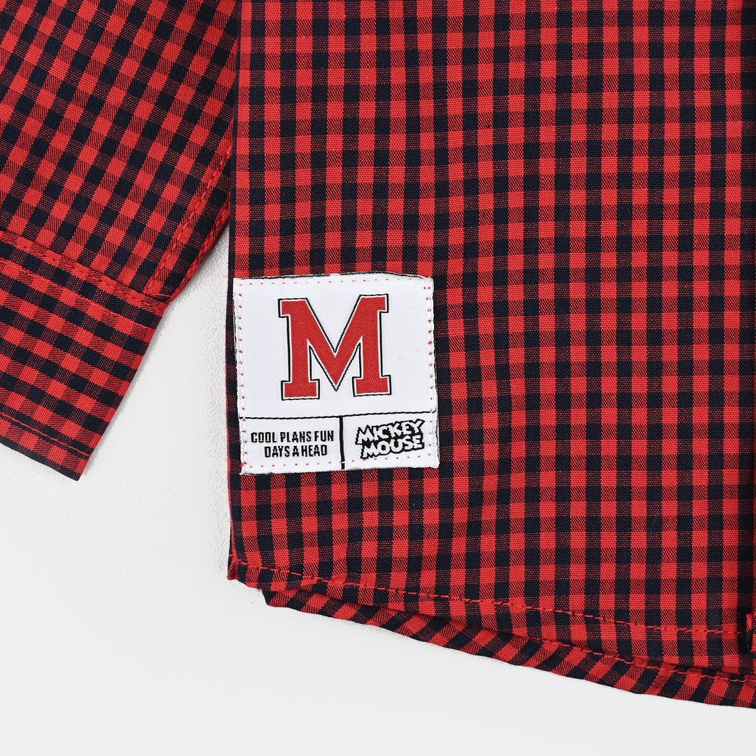 Infant Boys Yarn Dyed Shirt - Red
