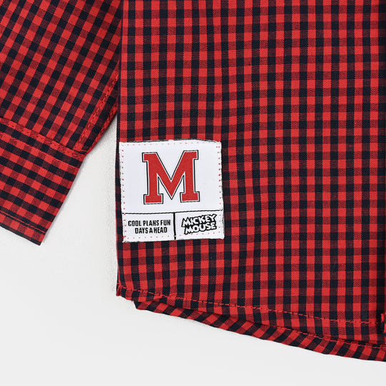 Infant Boys Yarn Dyed Shirt - Red