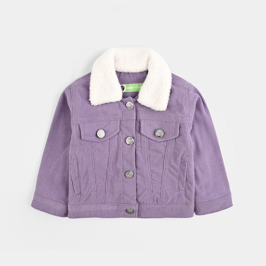 Infant Girls Corduroy Woven Jacket - Purple