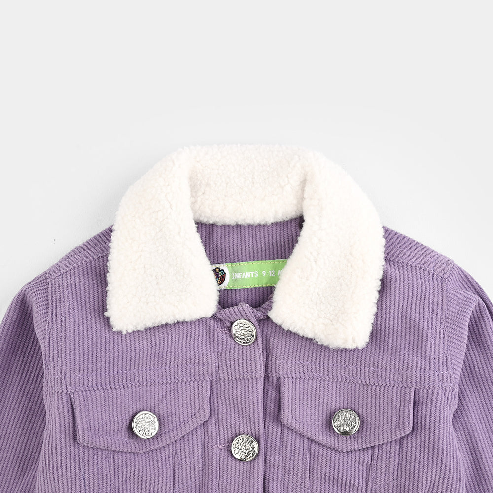 Infant Girls Corduroy Woven Jacket - Purple
