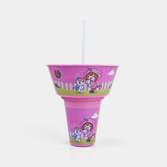 Snack Tub With Straw Cup