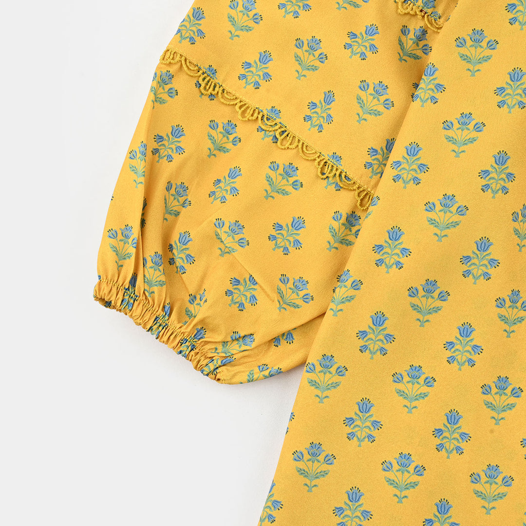 Girls Cotton Casual Top Sunshine-Yellow