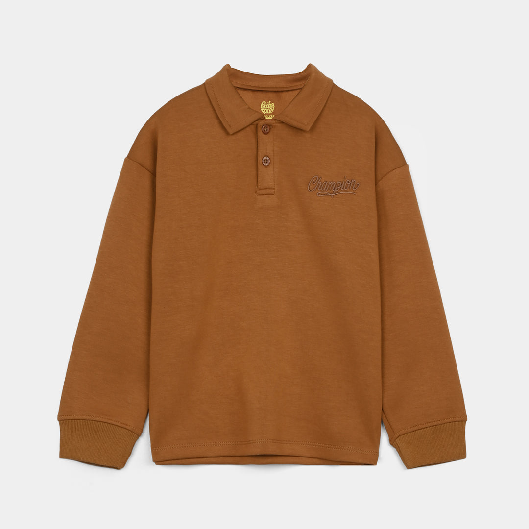 Boys Cotton Interlock 2 Piece Champion-BROWN