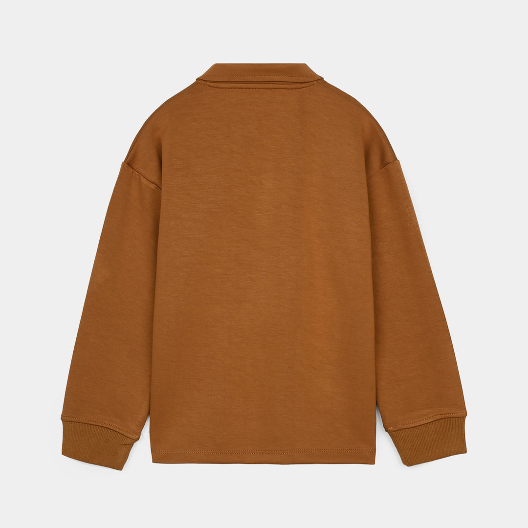 Boys Cotton Interlock 2 Piece Champion-BROWN