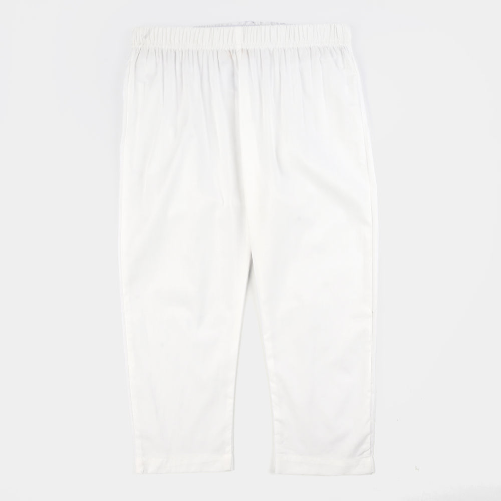 Girls Cotton Casual Basic Pants - White