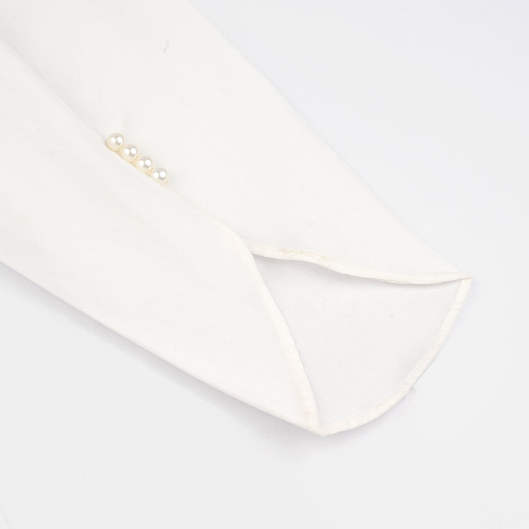 Infant Girls Cotton Tulip Pants - White