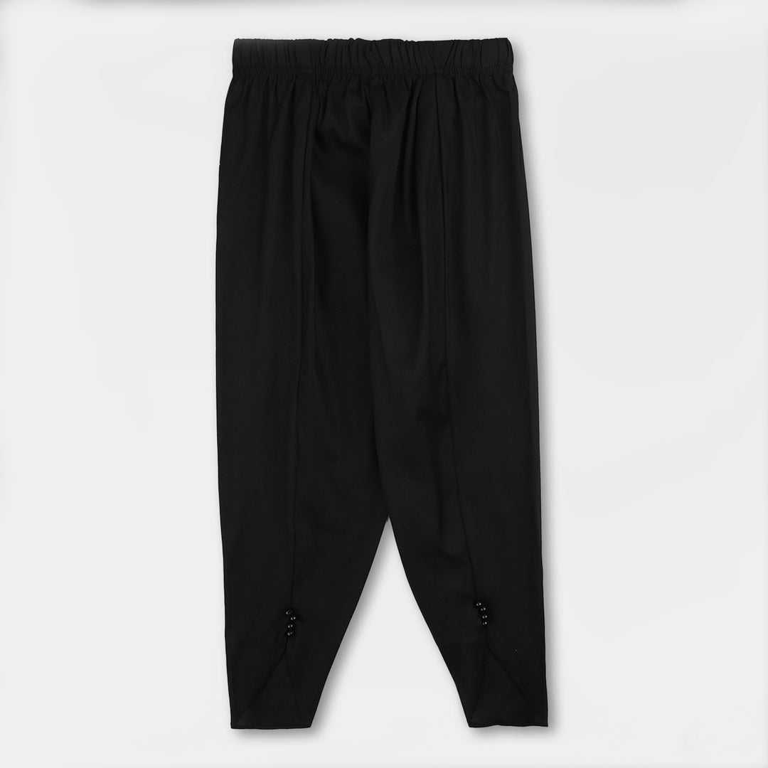 Girls Cotton Tulip Pants  - Black