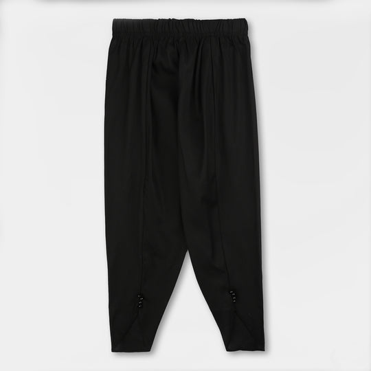 Girls Cotton Tulip Pants  - Black