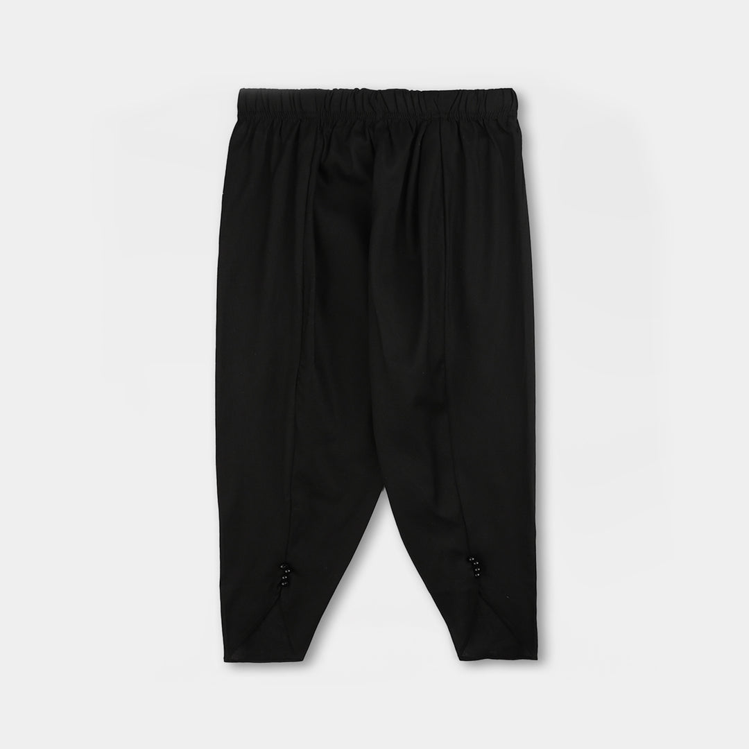 Infant Girls Cotton Tulip Pants - Black