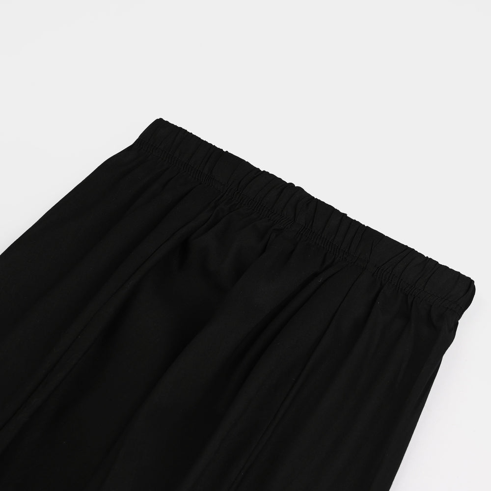 Infant Girls Cotton Tulip Pants - Black