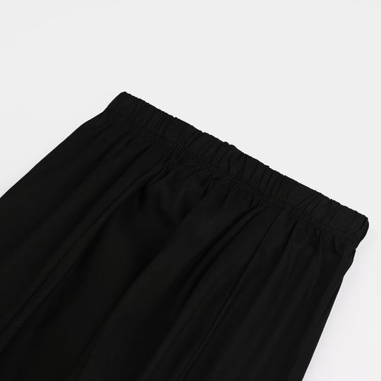 Infant Girls Cotton Tulip Pants - Black