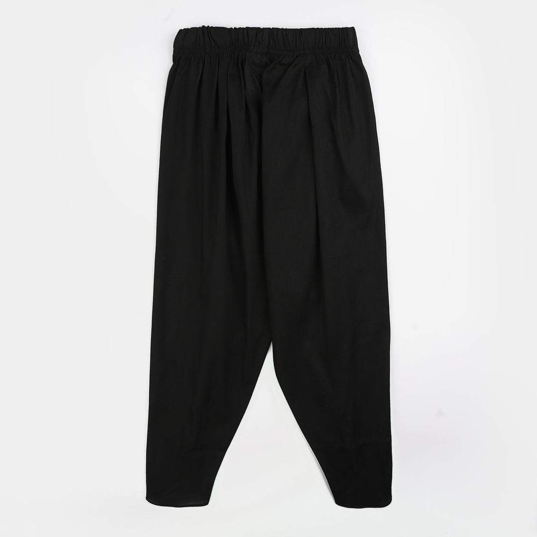Girls Cotton Tulip Pants  - Black