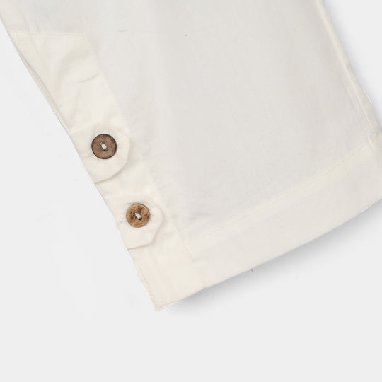 Girls Cotton Pants - White