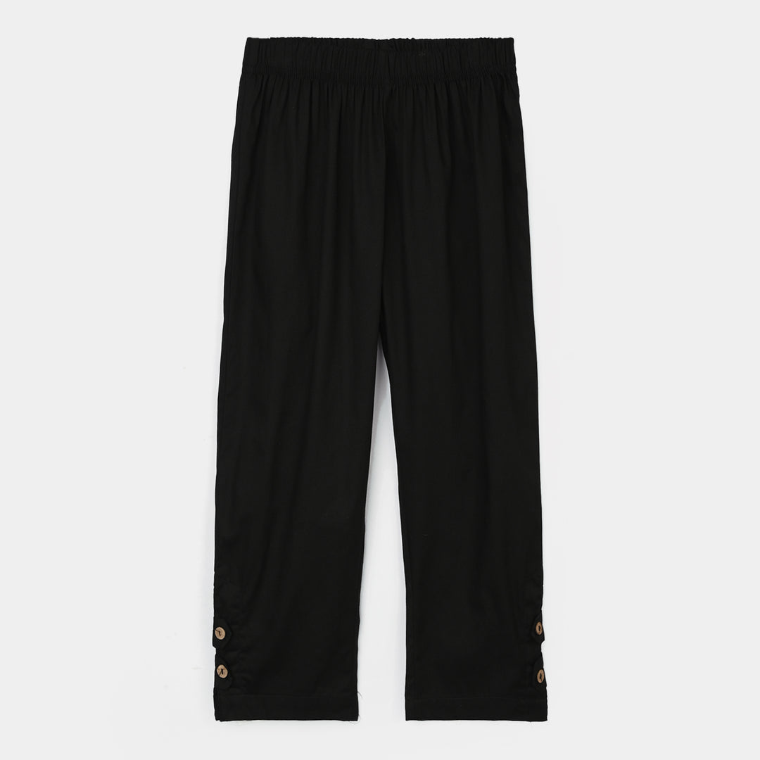 Girls Cotton Pants - Black