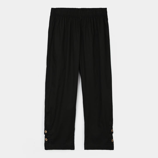 Girls Cotton Pants - Black