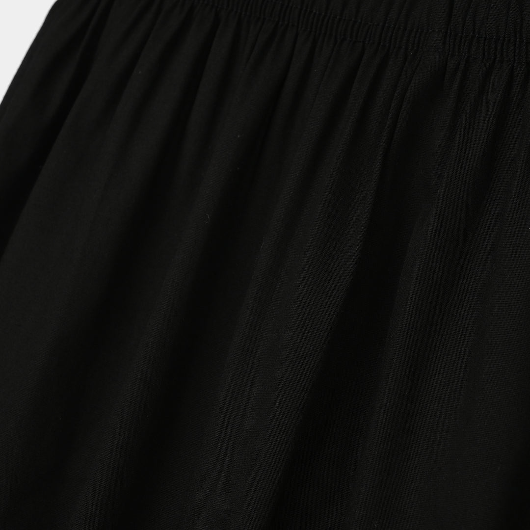 Girls Cotton Pants - Black