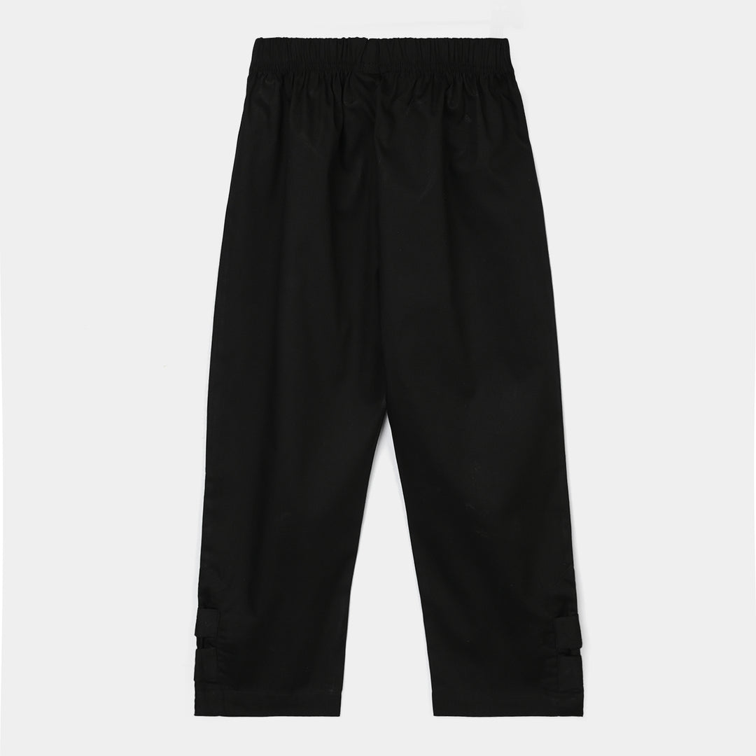 Girls Cotton Pants - Black
