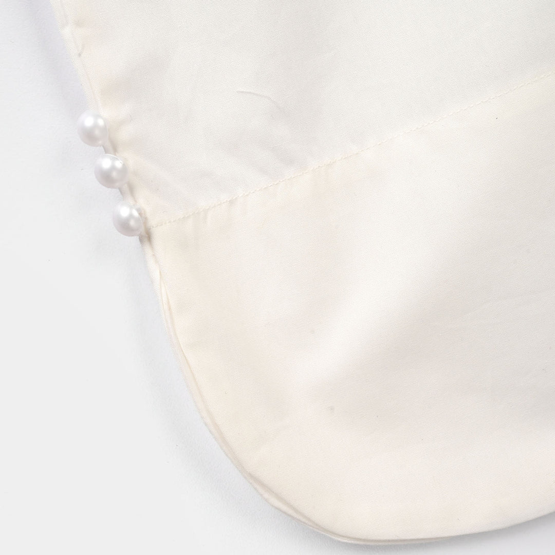 Girls Cotton Culottes Round - White