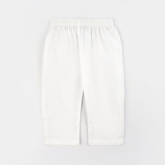 Infant Girls Cotton Casual Pant Basic - White