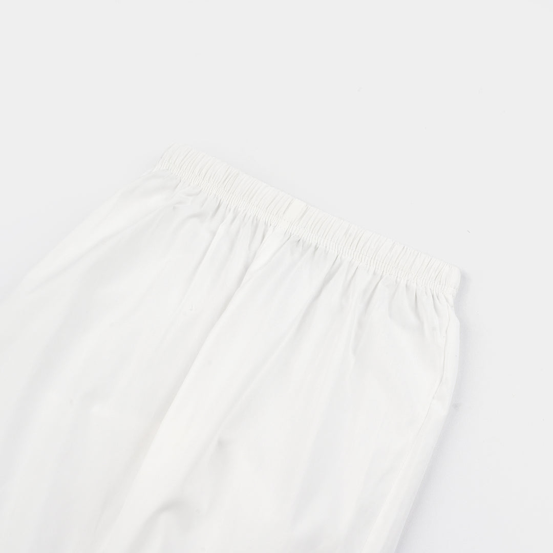 Infant Girls Cotton Casual Pant Basic - White