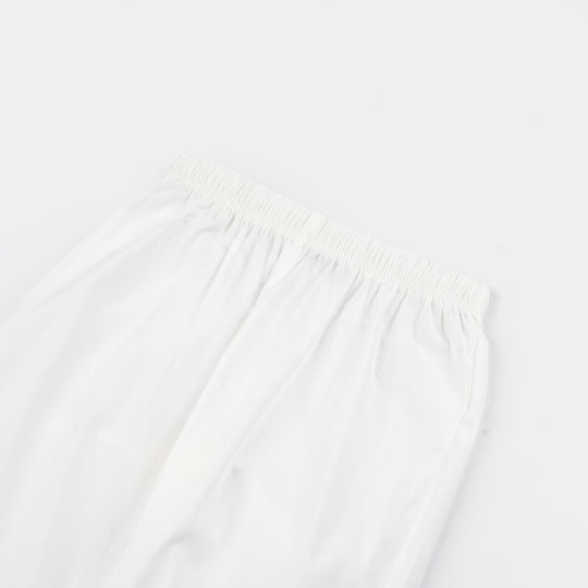 Infant Girls Cotton Casual Pant Basic - White