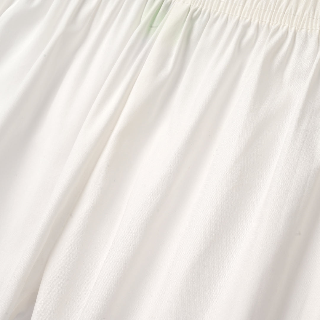 Infant Girls Cotton Pants - White