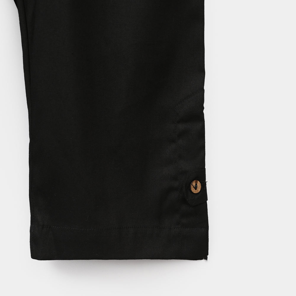 Infant Girls Cotton Pants - Black