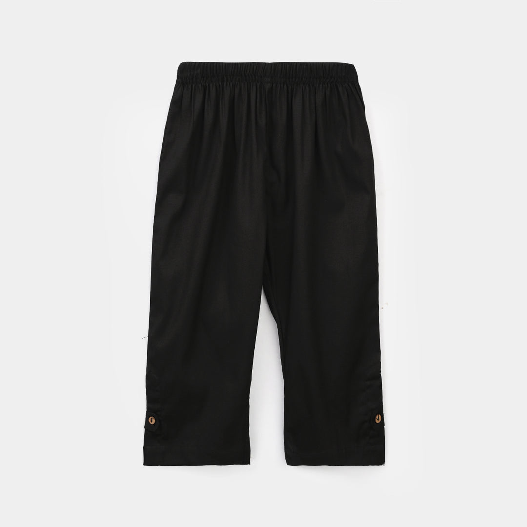 Infant Girls Cotton Pants - Black