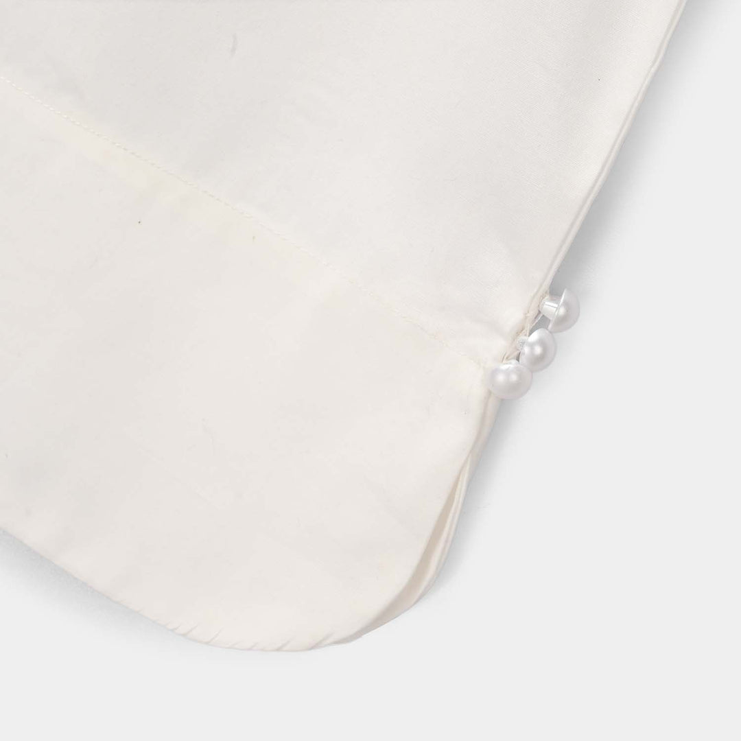 Infant Girls Cotton Culottes Round (White)