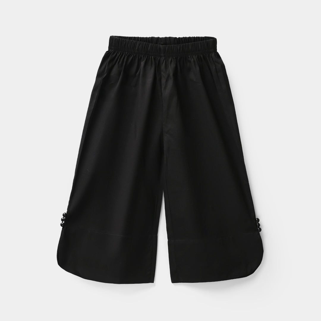 Infant Girls Cotton Culottes Round - Black