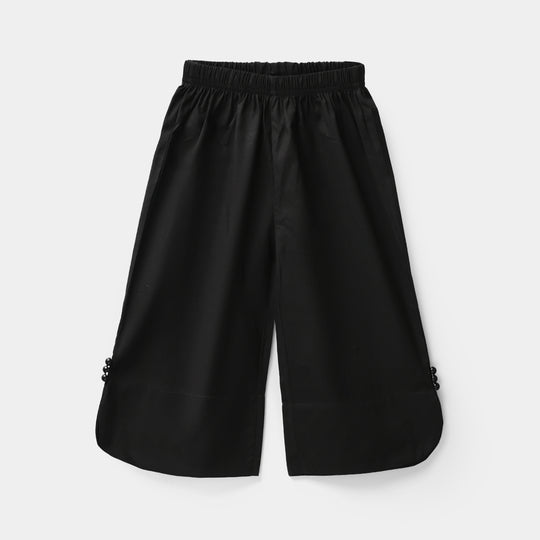 Infant Girls Cotton Culottes Round - Black