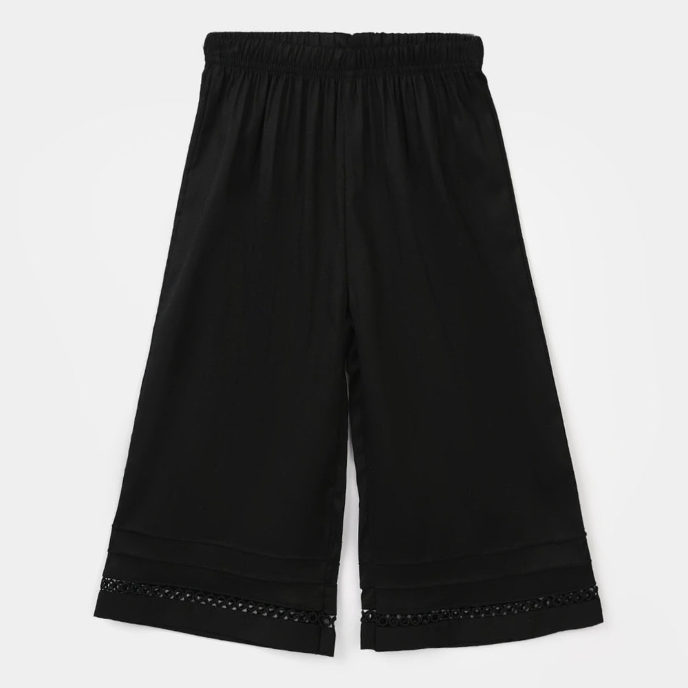Girls Cotton Culottes Pintex - Black