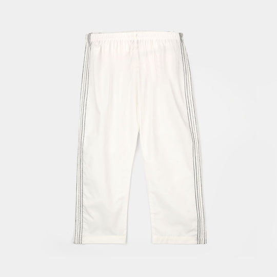 Infant Girls Cotton Pants Stitches - White