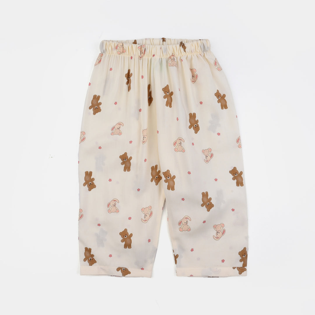 Infant Boys Viscose Night Suit (Teddy) - Off White